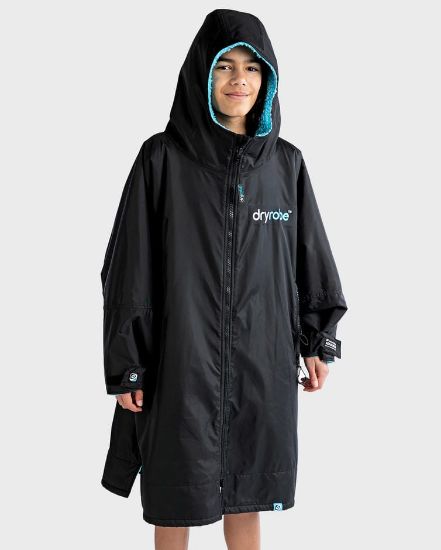 Picture of Kids dryrobe® Advance Long Sleeve - Black Blue