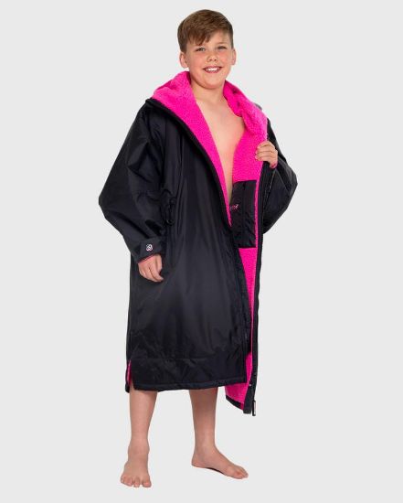Picture of Kids dryrobe® Advance Long Sleeve - Black Pink